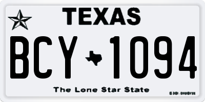 TX license plate BCY1094