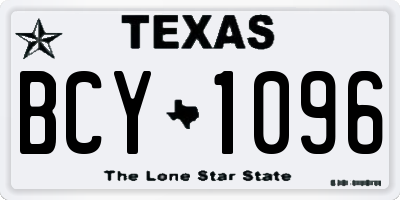 TX license plate BCY1096