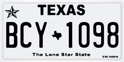 TX license plate BCY1098