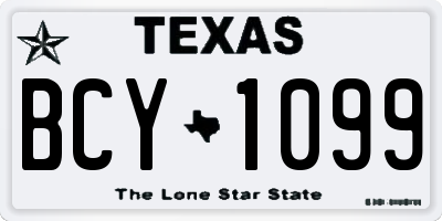 TX license plate BCY1099