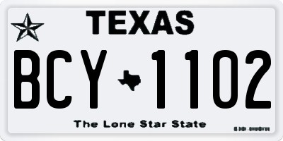 TX license plate BCY1102