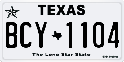 TX license plate BCY1104