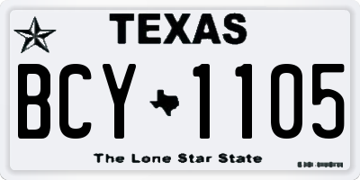 TX license plate BCY1105