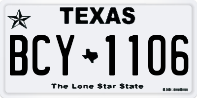 TX license plate BCY1106