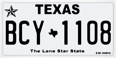 TX license plate BCY1108