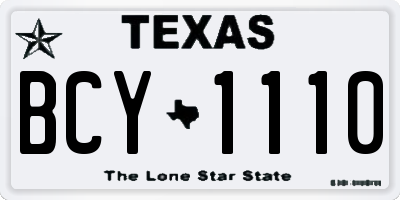 TX license plate BCY1110