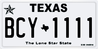 TX license plate BCY1111