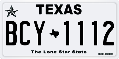 TX license plate BCY1112