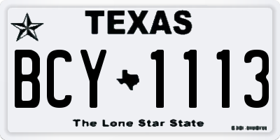 TX license plate BCY1113