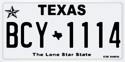 TX license plate BCY1114