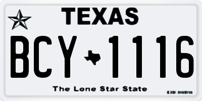 TX license plate BCY1116