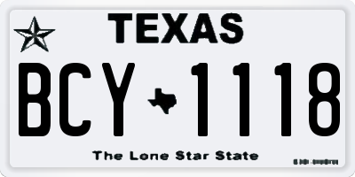 TX license plate BCY1118