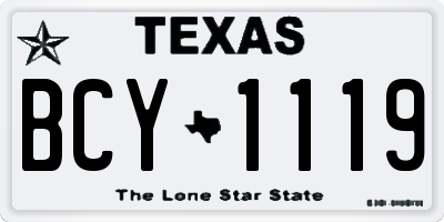 TX license plate BCY1119