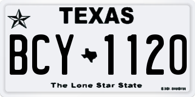 TX license plate BCY1120