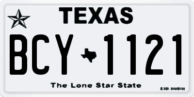 TX license plate BCY1121