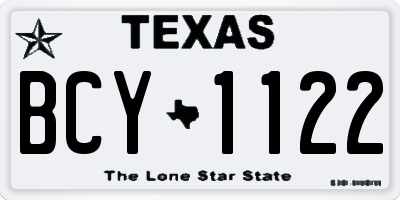 TX license plate BCY1122