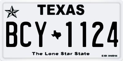 TX license plate BCY1124