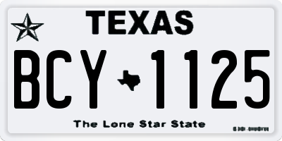 TX license plate BCY1125
