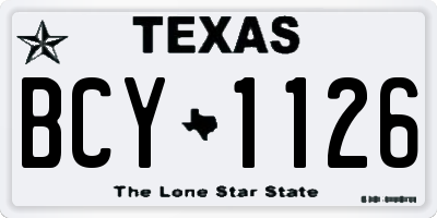 TX license plate BCY1126