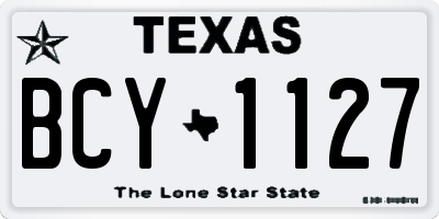 TX license plate BCY1127