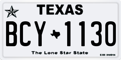 TX license plate BCY1130