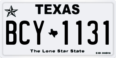 TX license plate BCY1131