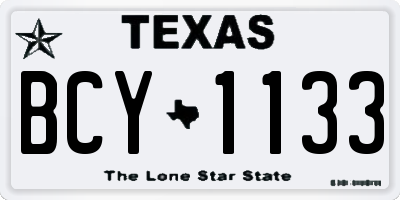 TX license plate BCY1133