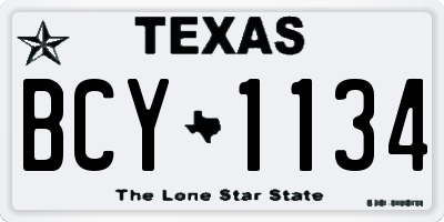 TX license plate BCY1134