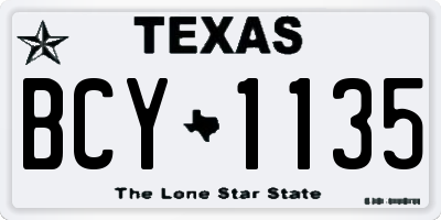 TX license plate BCY1135