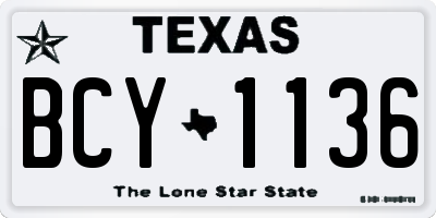 TX license plate BCY1136