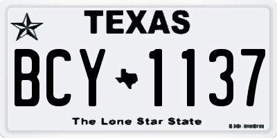 TX license plate BCY1137