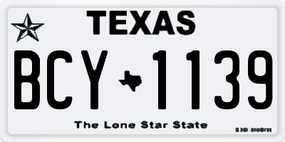 TX license plate BCY1139