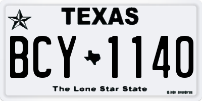 TX license plate BCY1140