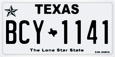 TX license plate BCY1141