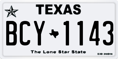TX license plate BCY1143