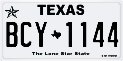 TX license plate BCY1144