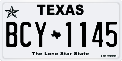 TX license plate BCY1145