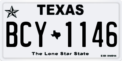 TX license plate BCY1146