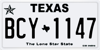 TX license plate BCY1147