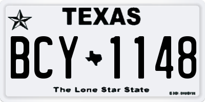 TX license plate BCY1148