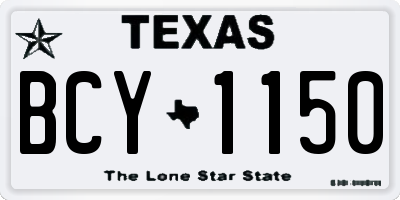 TX license plate BCY1150