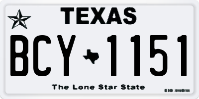 TX license plate BCY1151