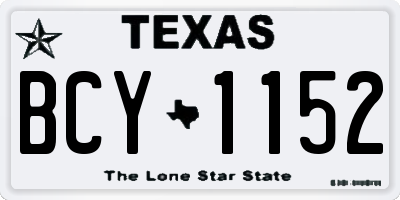 TX license plate BCY1152