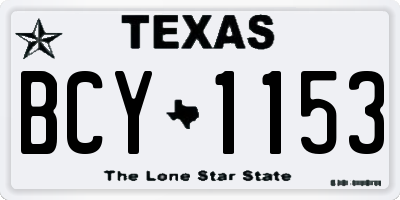 TX license plate BCY1153