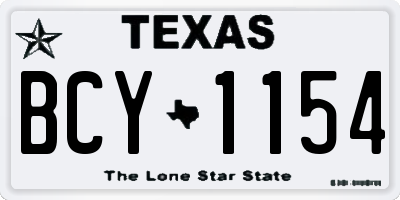 TX license plate BCY1154