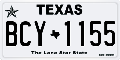 TX license plate BCY1155