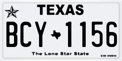TX license plate BCY1156