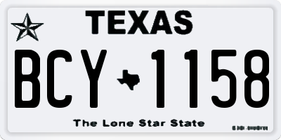 TX license plate BCY1158