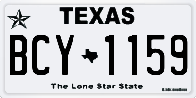 TX license plate BCY1159