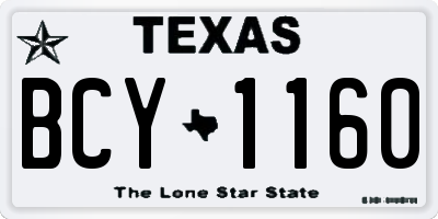 TX license plate BCY1160